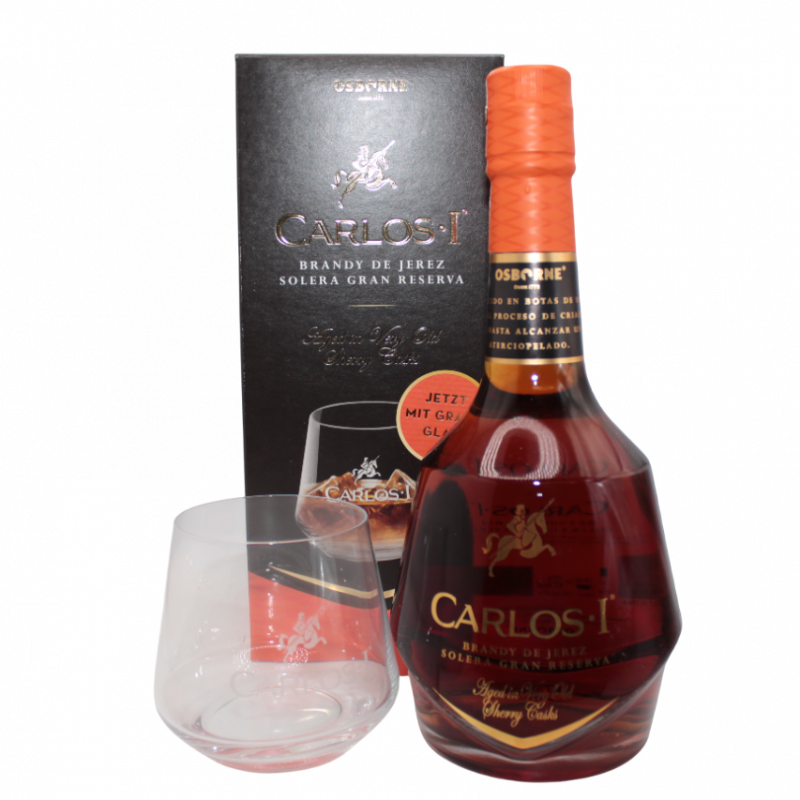 Carlos I Brandy de Jerez Solera Gran Reserva + Glas Vol.: 40% 700ml